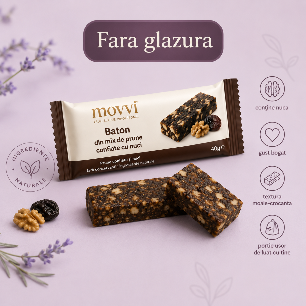 movvi baton fara glazura din prune confiate si nuci - imagine 5