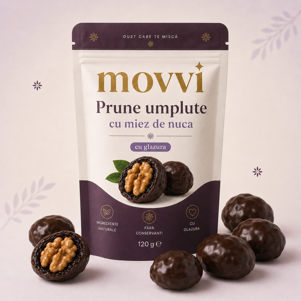 movvi prune umplute cu nuca si glazura de ciocolata neagra - imagine 1