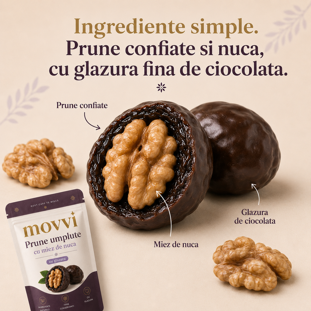 movvi prune umplute cu nuca si glazura de ciocolata neagra - imagine 4