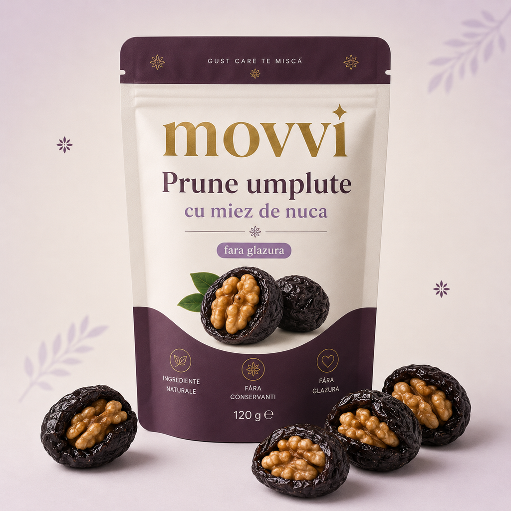 movvi prune umplute fara glazura cu miez de nuca - imagine 1