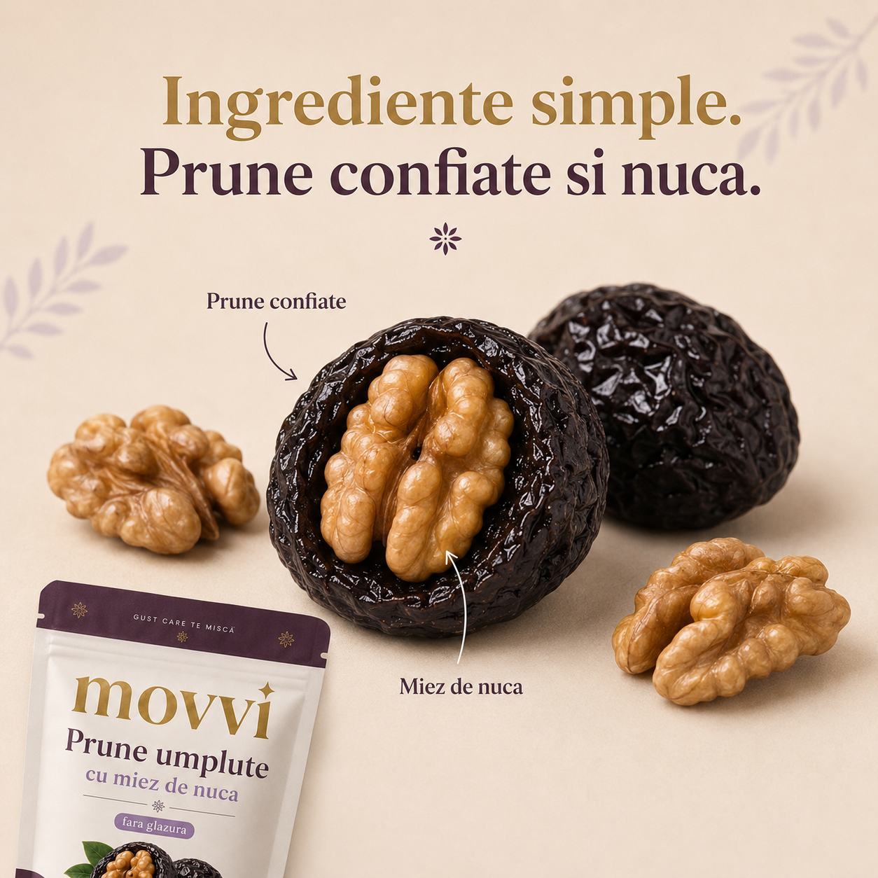 movvi prune umplute fara glazura cu miez de nuca - imagine 4